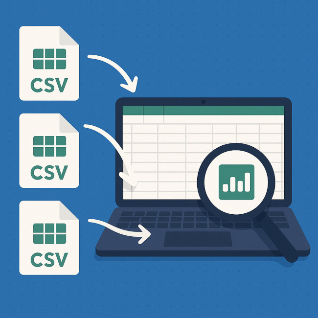 schéma d'automatisation de relevés CSV vers Excel avec Power Query
