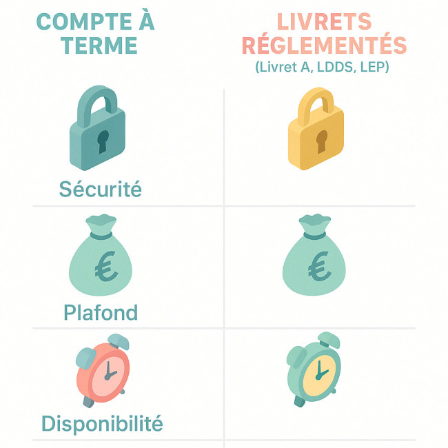 comparatif graphique compte à terme et livrets