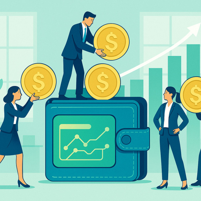illustration de salariés investissant leur intéressement et participation