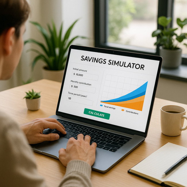 personne utilisant un simulateur de capital final